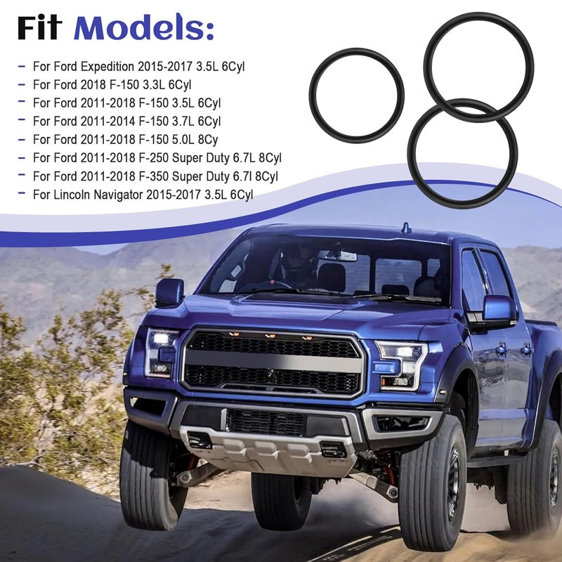 Magluv طقم حلقة O لخرطوم المبرد ووصلة T-أنبوب 926-168 مناسب لفورد F-150 5.0L 2011-18 موستانج DR3Z-8566-A و BC3Z-8590-F، 3 عبوات، طقم إصلاح حلقات O لخرطوم المحرك متوافق مع طرازات لينكولن المختارة - Image 2
